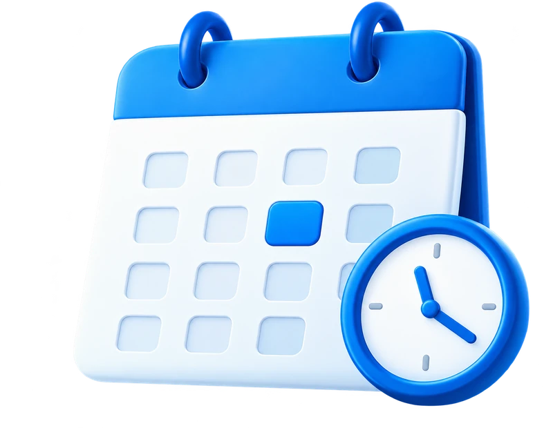 Book a Service Calendar and Clock