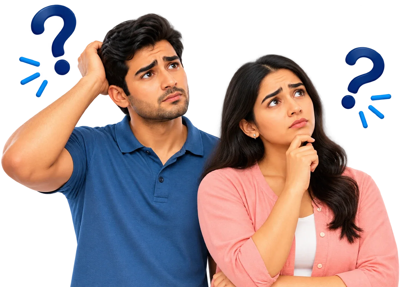 Confused couple trying to find a reliable technician